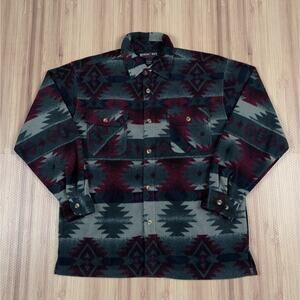 Vintage Marino Bay Mens Heavyweight L/XL Fleece Button Up Aztec Southwestern